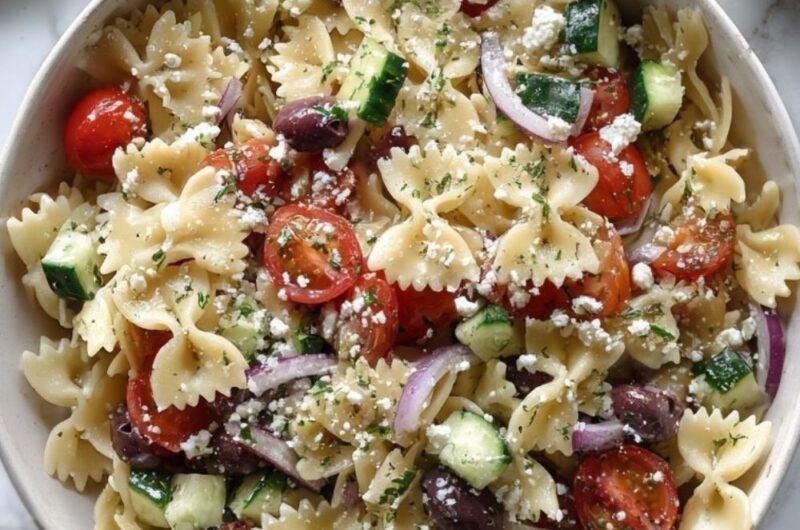 Italian Bow Tie Farfalle Pasta Salad With Feta