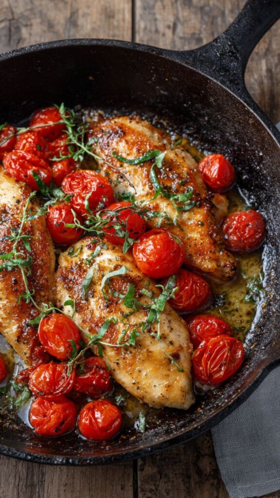 Healthy Italian Chicken with Blistered Tomatoes