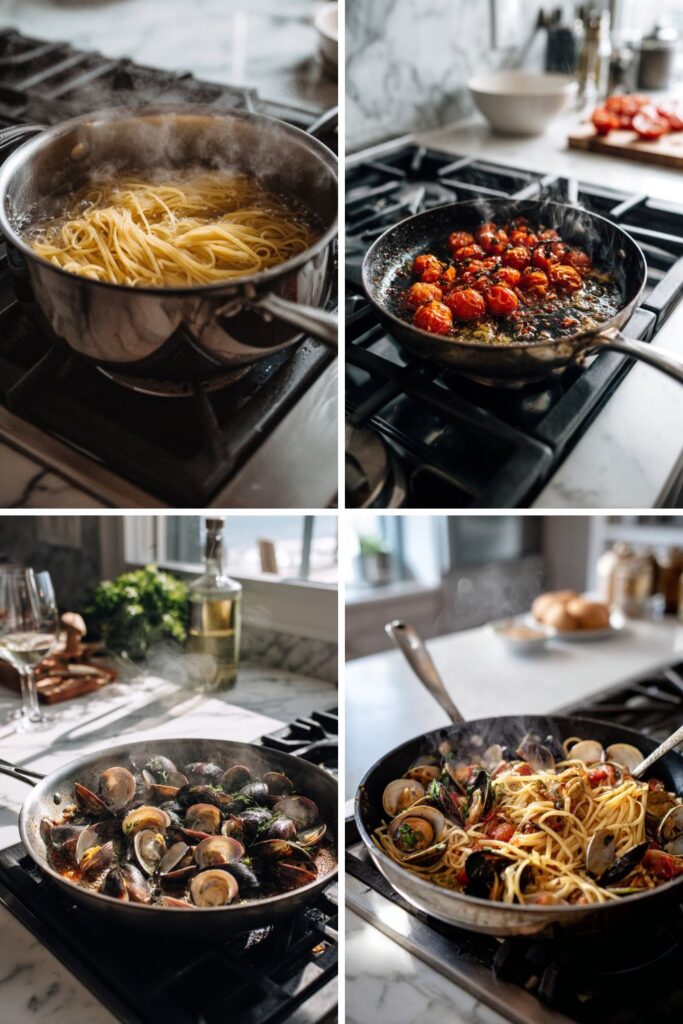 Authentic Italian Seafood Pasta With Clams And Mussels