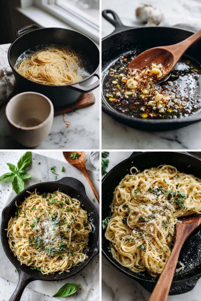 Italian Angel Hair Pasta With Garlic Herbs