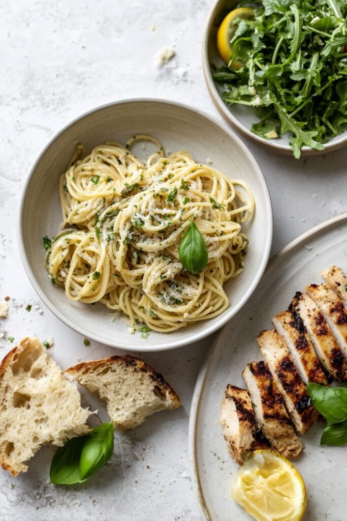 Italian Angel Hair Pasta With Garlic Herbs