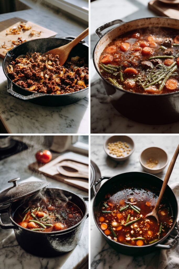 Italian Ground Beef Hamburger Vegetable Soup