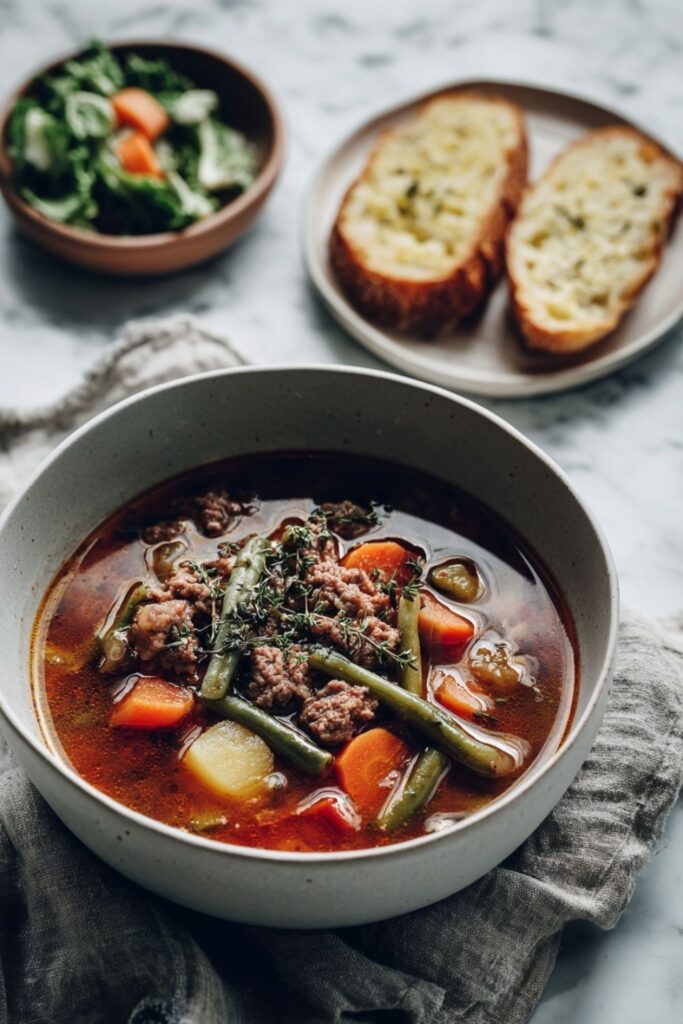 Italian Ground Beef Hamburger Vegetable Soup