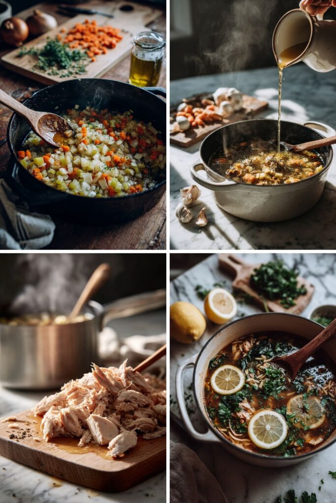 Italian Lemon Chicken Orzo Soup
