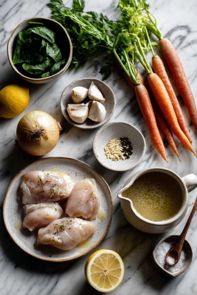 Italian Lemon Chicken Orzo Soup
