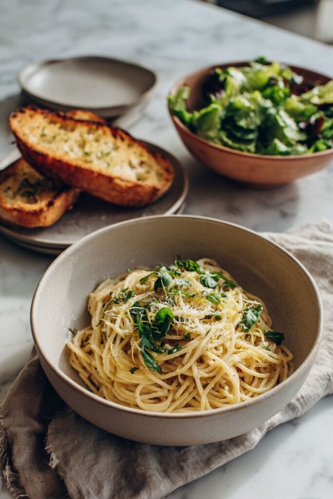 Italian Lemon Pasta With Fresh Basil
