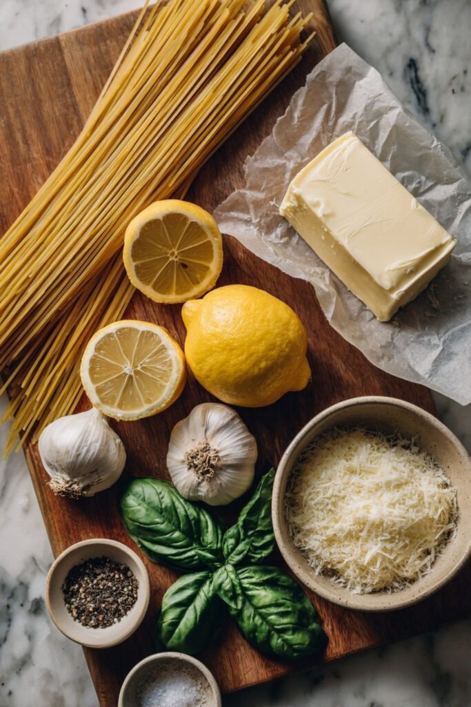 Italian Lemon Pasta With Fresh Basil
