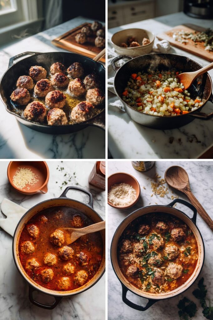 Italian Meatball Orzo Soup