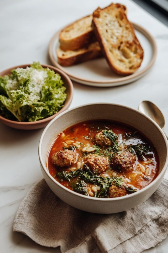 Italian Meatball Orzo Soup