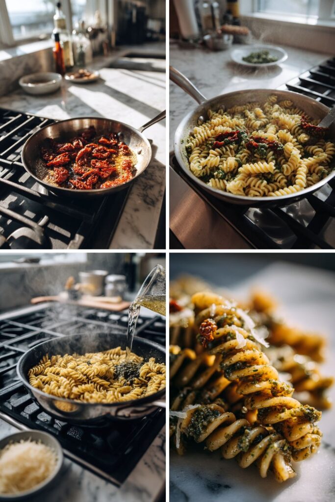 Italian Pesto Pasta With Sun Dried Tomatoes