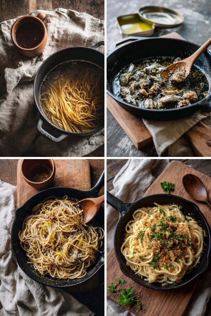 Italian Sardine Pasta With Breadcrumbs 