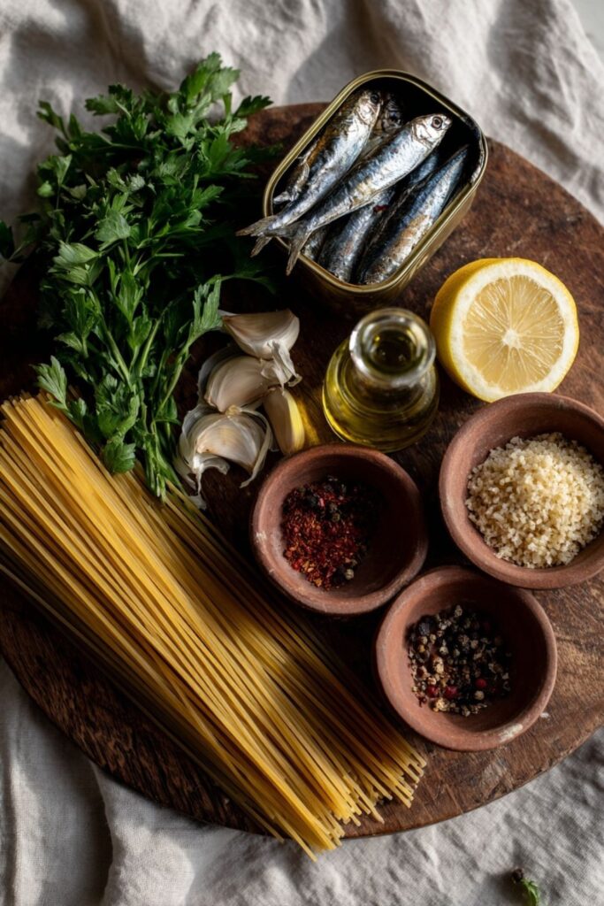 Italian Sardine Pasta With Breadcrumbs