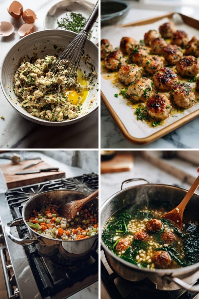 Italian Wedding Soup With Chicken Meatballs