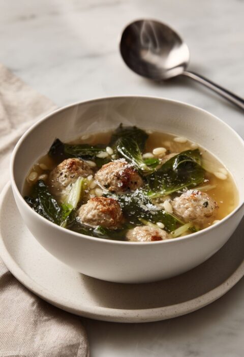 Authentic Classic Italian Wedding Soup With Meatballs