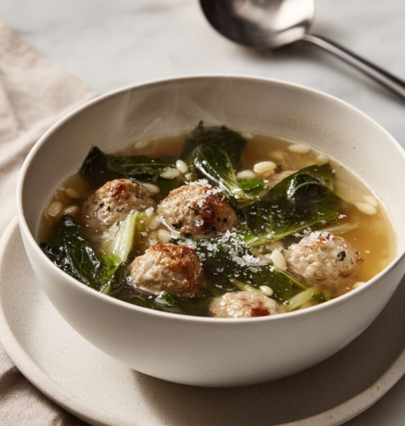 Authentic Classic Italian Wedding Soup With Meatballs