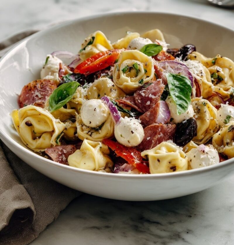 Cold Italian Tortellini Pasta Salad With Mozzarella Recipe
