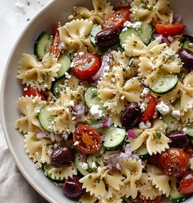 Italian Bow Tie Farfalle Pasta Salad With Feta