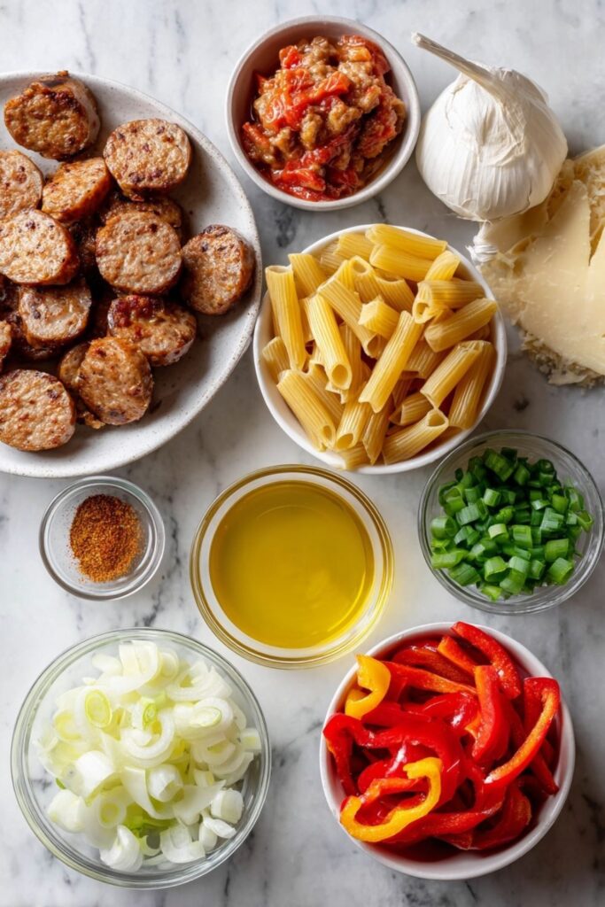 Cajun Italian Sausage Pasta Skillet