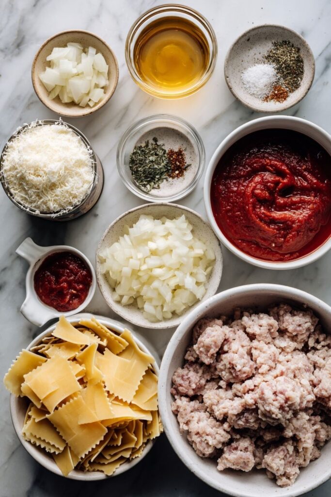 Cheesy Italian Sausage Tomato Lasagna Soup