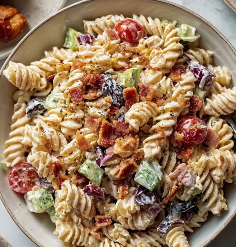 Creamy Italian Ranch Pasta Salad With Bacon