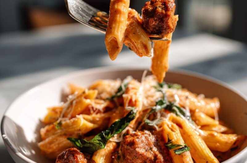 Italian Sausage Pasta With Creamy Vodka Pink Sauce