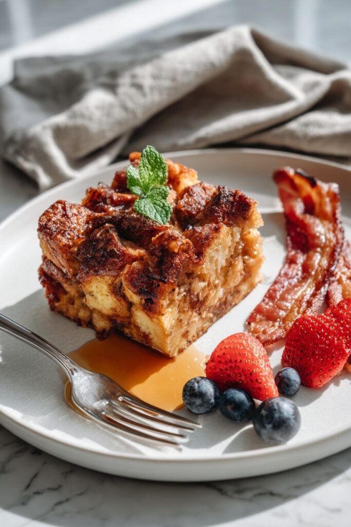 Italian Bread French Toast Casserole