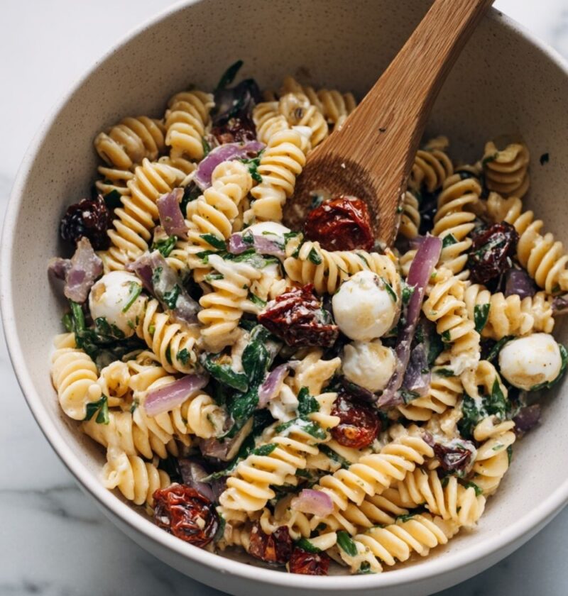 Italian Chicken Pasta Salad With Sun Dried Tomatoes