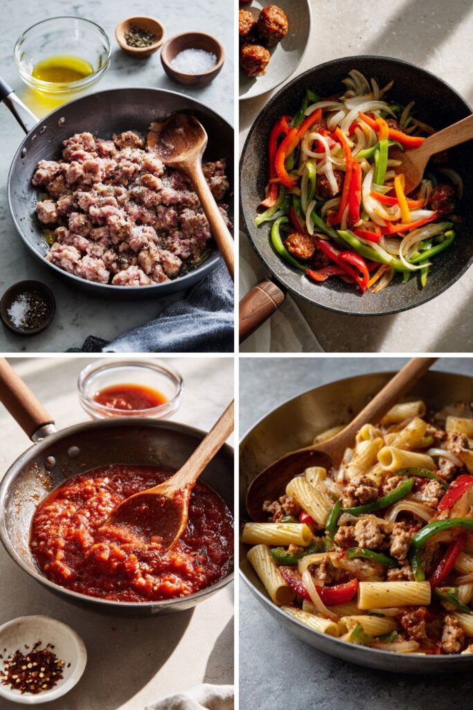 Italian Pasta Recipes
Italian Sausage And Peppers Pasta With Onions
