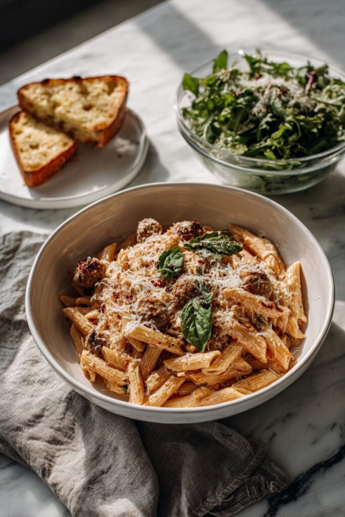 Italian Sausage Pasta With Creamy Vodka Pink Sauce
