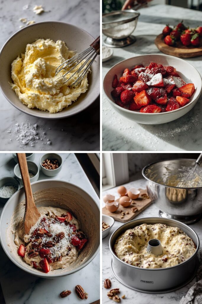Strawberry Italian Cream Pound Cake
