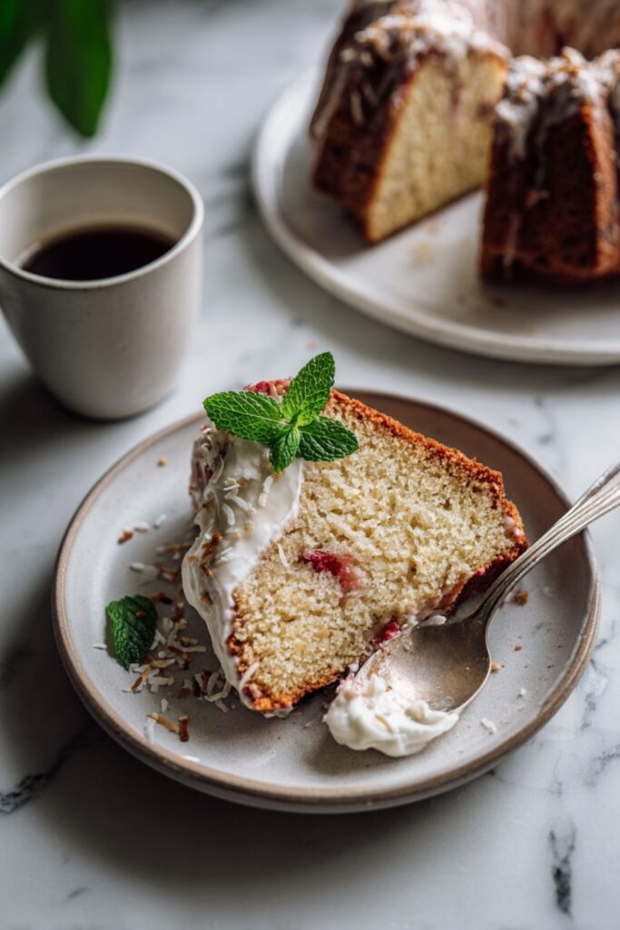 Strawberry Italian Cream Pound Cake
