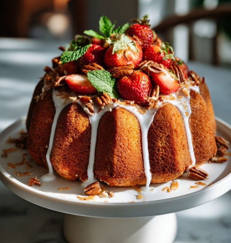 Strawberry Italian Cream Pound Cake