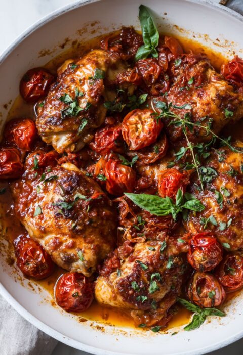 Healthy Italian Chicken with Blistered Tomatoes