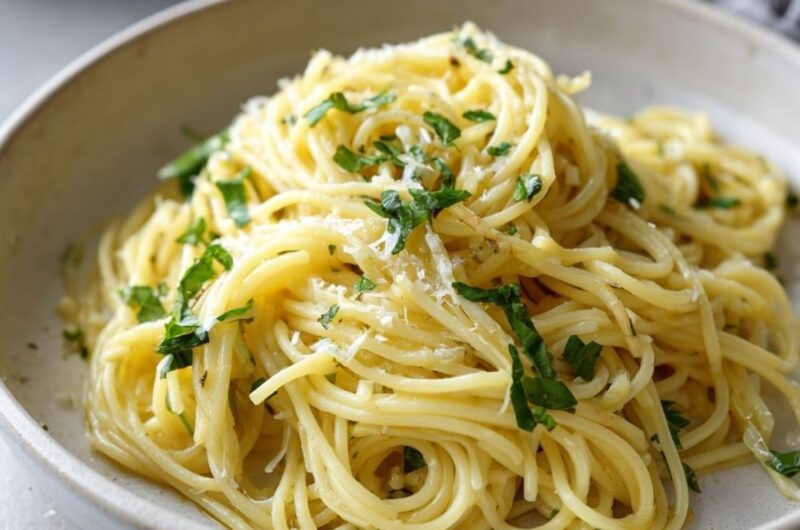 Italian Angel Hair Pasta With Garlic Herbs