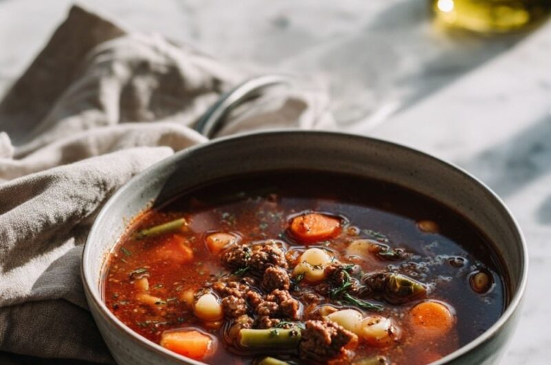 Italian Ground Beef Hamburger Vegetable Soup