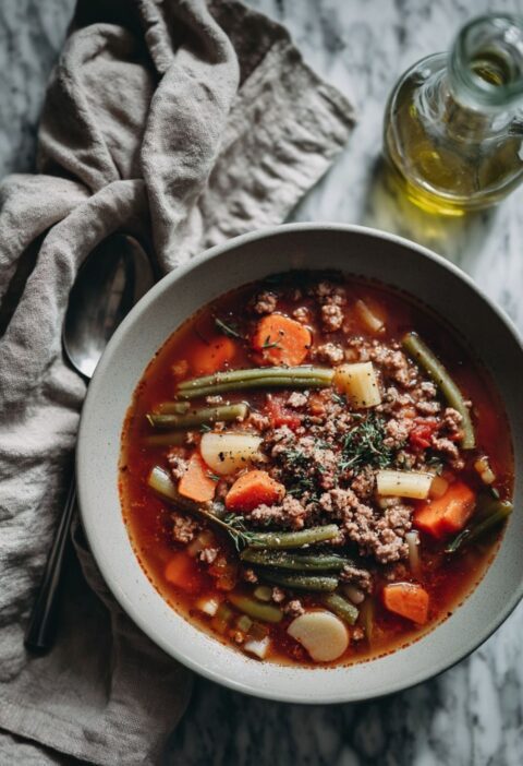 Italian Ground Beef Hamburger Vegetable Soup