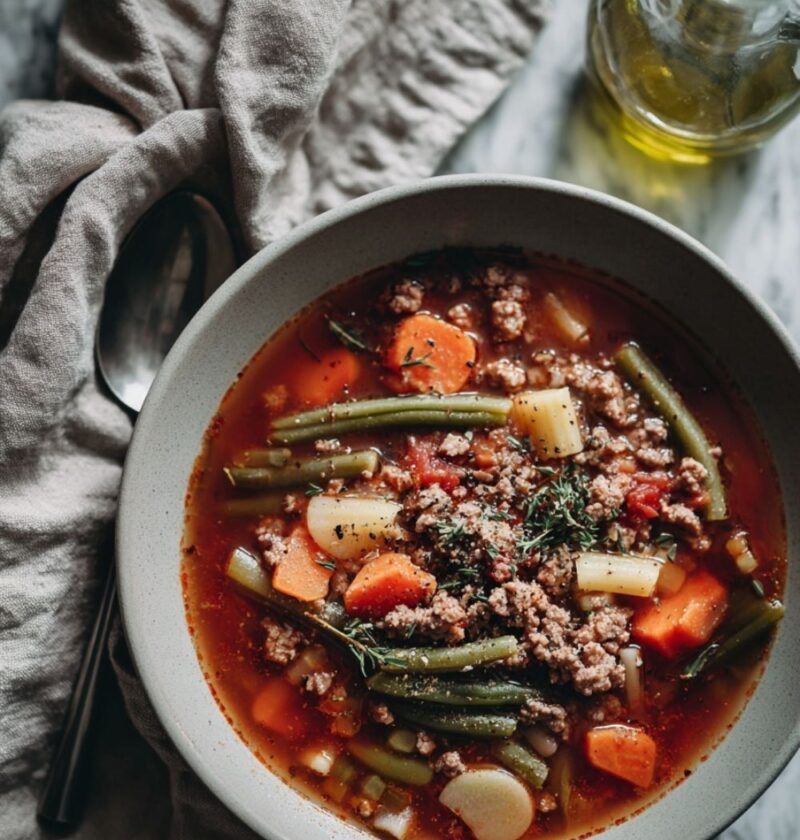 Italian Ground Beef Hamburger Vegetable Soup