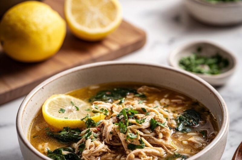 Italian Lemon Chicken Orzo Soup