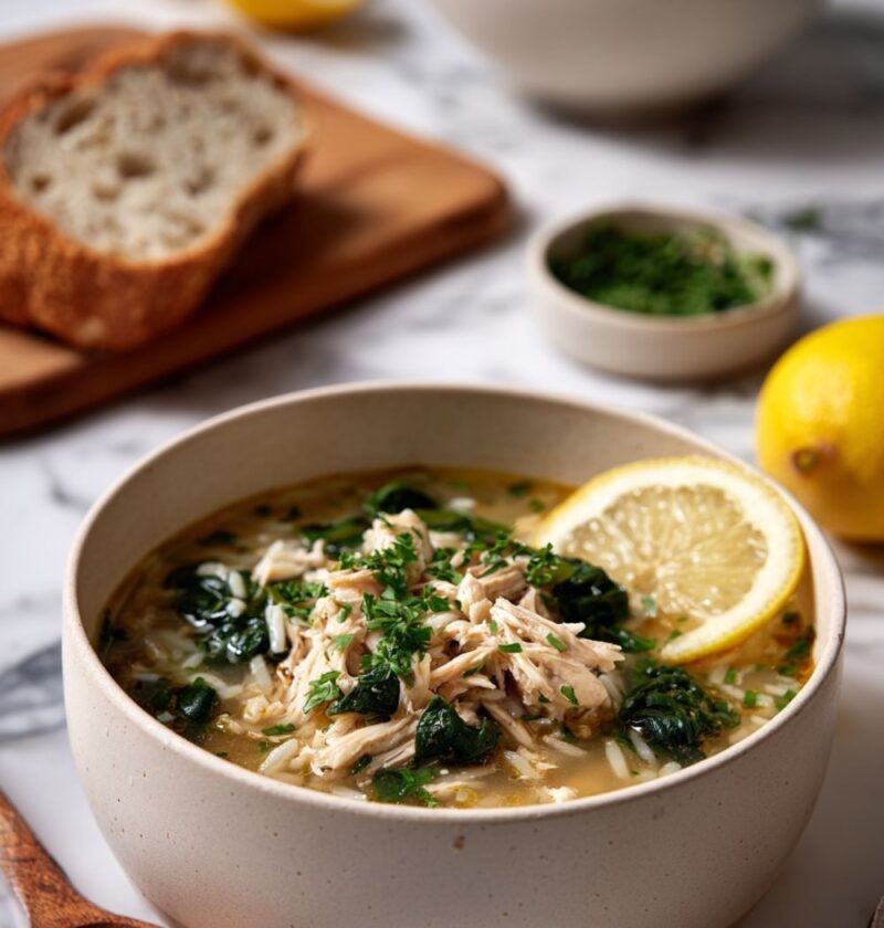 Italian Lemon Chicken Orzo Soup