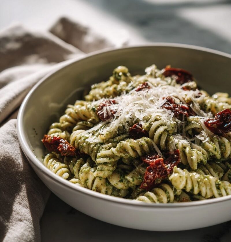 Italian Pesto Pasta With Sun Dried Tomatoes