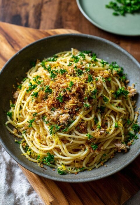 Italian Sardine Pasta With Breadcrumbs