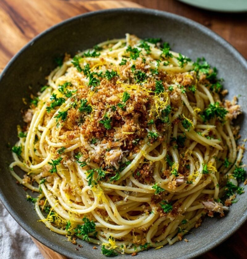 Italian Sardine Pasta With Breadcrumbs