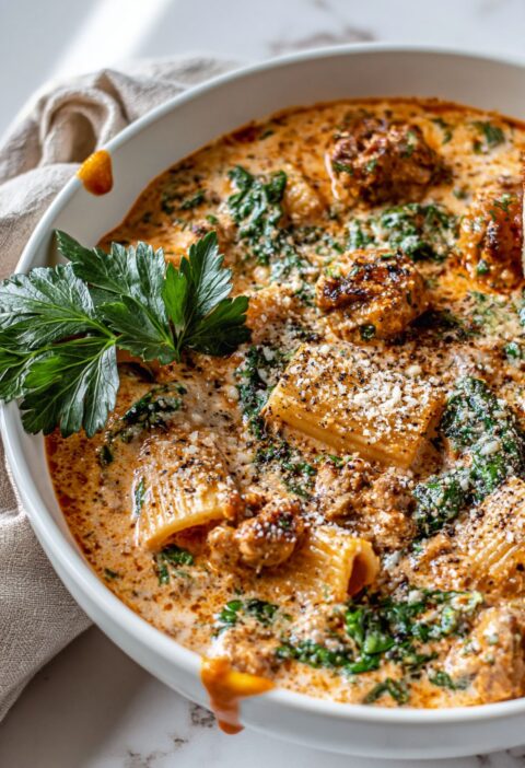 Italian Sausage Rigatoni Soup