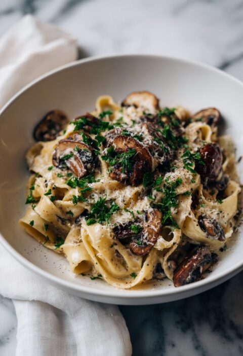 Italian Truffle Mushroom Pasta With Parmesan