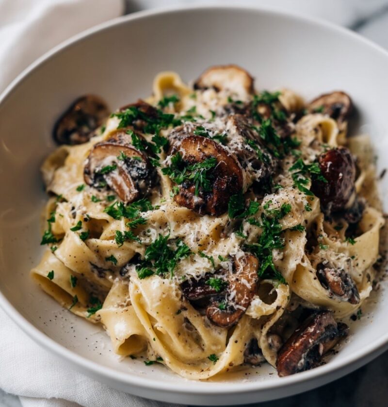 Italian Truffle Mushroom Pasta With Parmesan