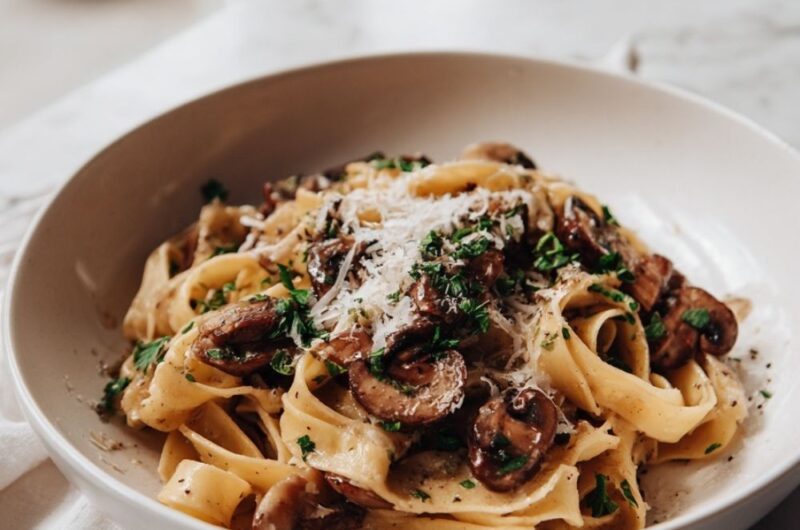 Italian Truffle Mushroom Pasta With Parmesan