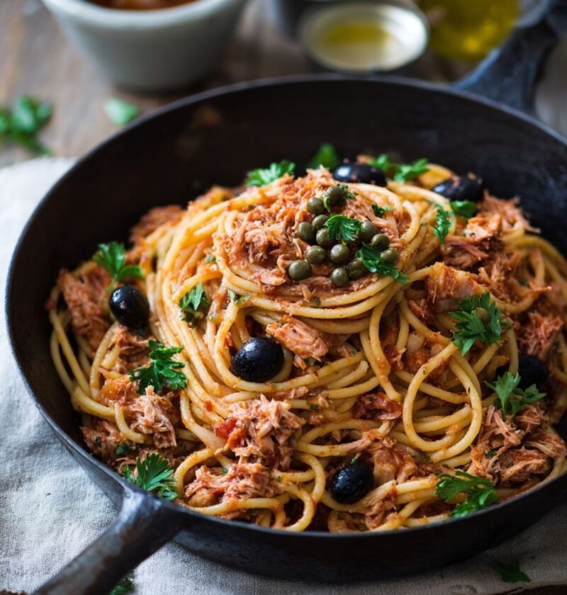 Italian Tuna Pasta With Olives And Capers