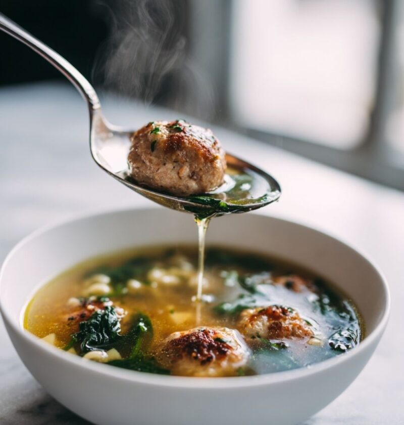 Italian Wedding Soup With Chicken Meatballs