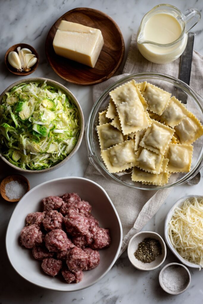 Pioneer Woman Italian Sausage and Brussels Sprouts Ravioli