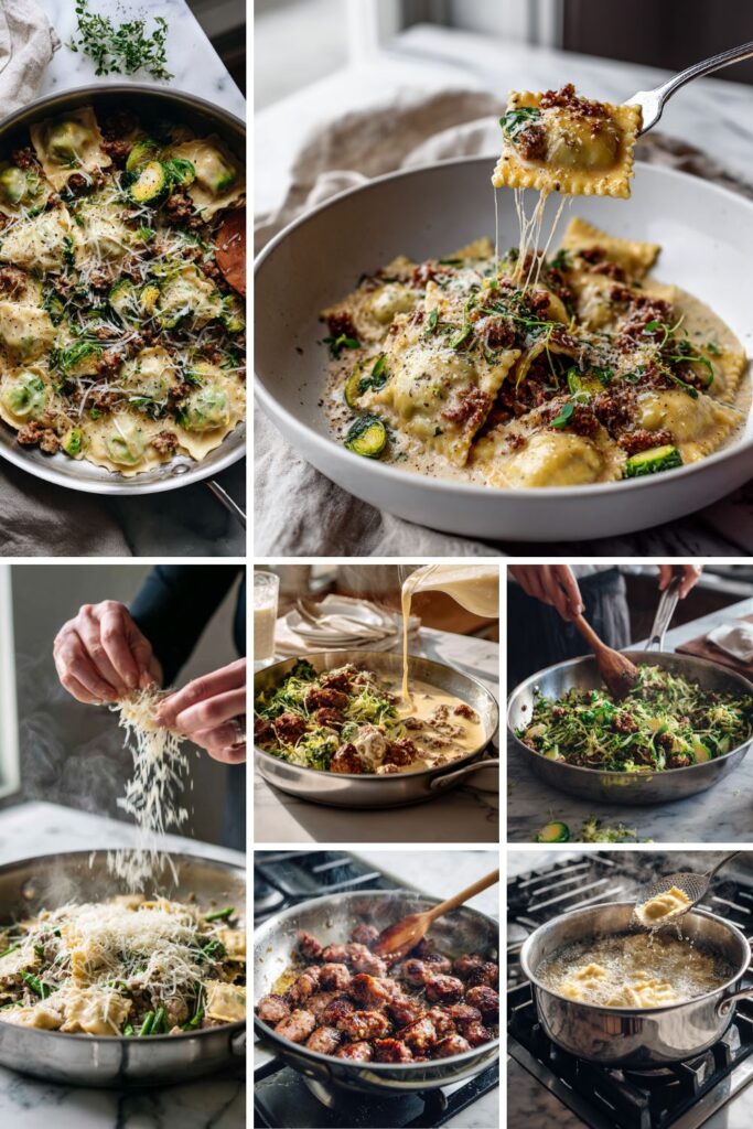 Pioneer Woman Italian Sausage and Brussels Sprouts Ravioli